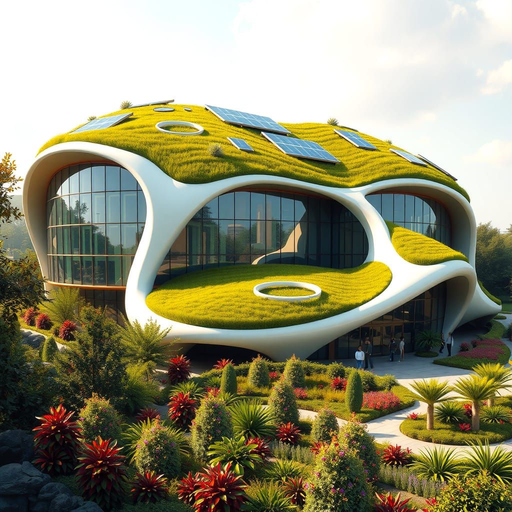 Sustainable Futuristic Eco Building in Biomimetic Style