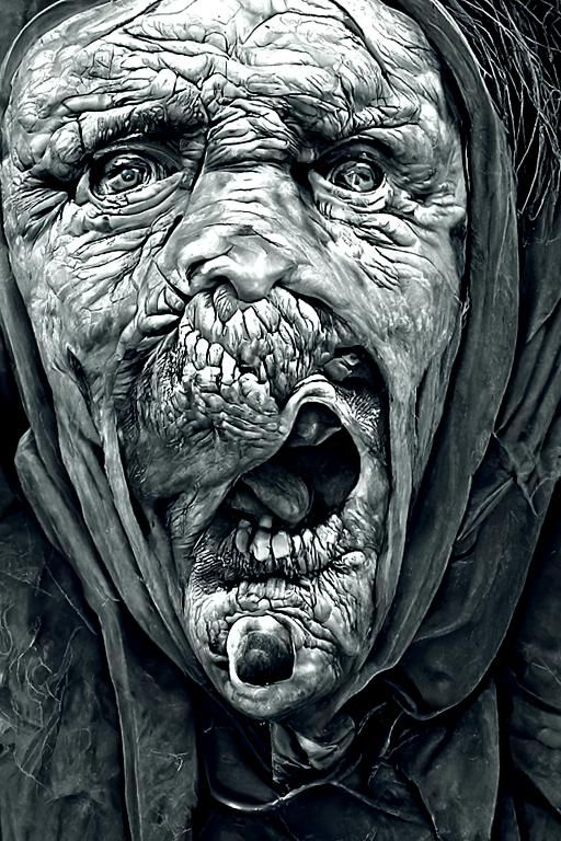 Terrifying Zombie Scream Inspired by Bruegel and Beksinski