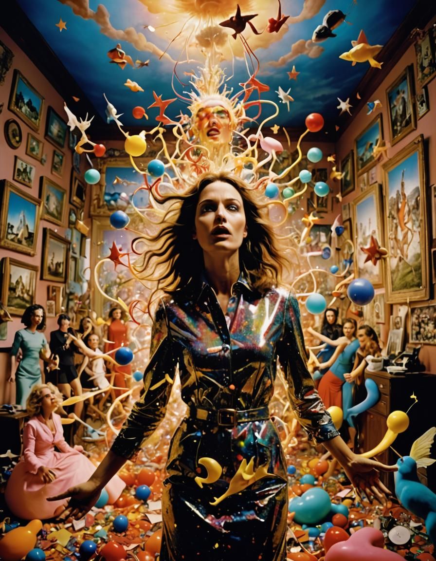 Surreal Woman in Perplexity with Ethereal Lighting