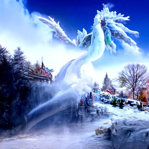 Ethereal Ice Dragon Fantasy Art