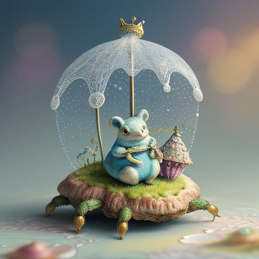 Dreamy Toadstool Encounter in Whimsical Fantasy Style