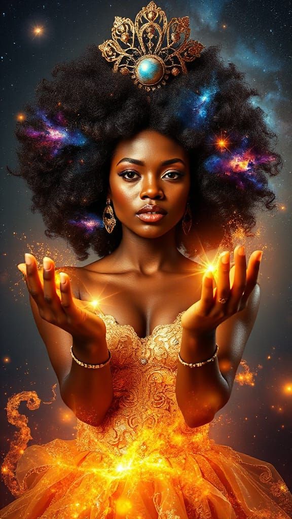 Ethereal Goddess Radiates Cosmic Energy