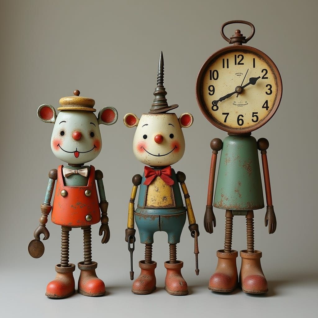 Whimsical Steampunk Toys Crafted from Vintage Household Item...