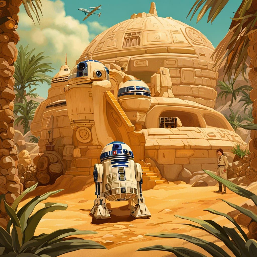 Star Wars Dream Vacation Poster in Wes Anderson Style