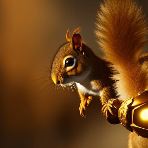 Squirrel Knight: Hyperrealistic Anthropomorphic Fantasy Art