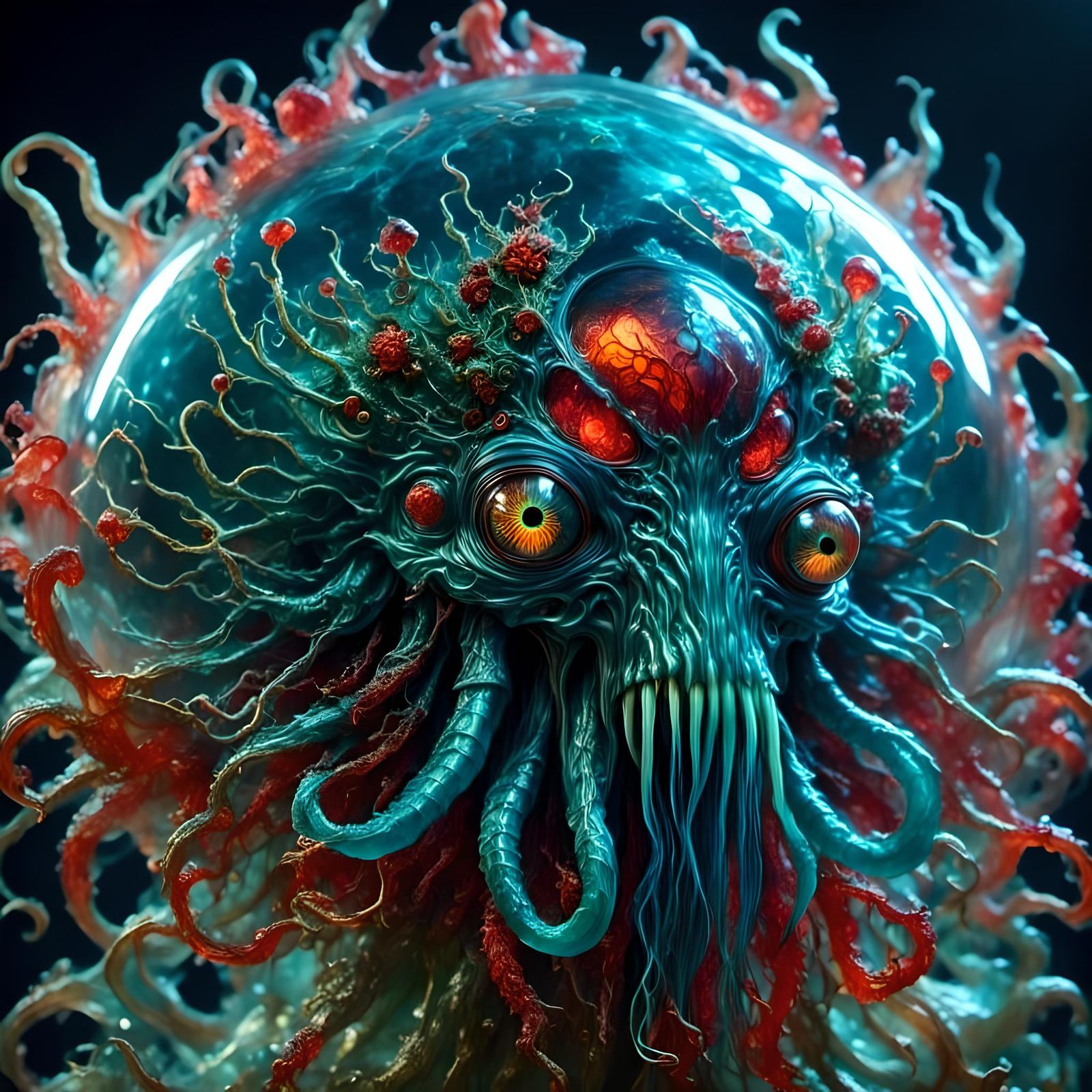 Crimson Alien Squid Flower