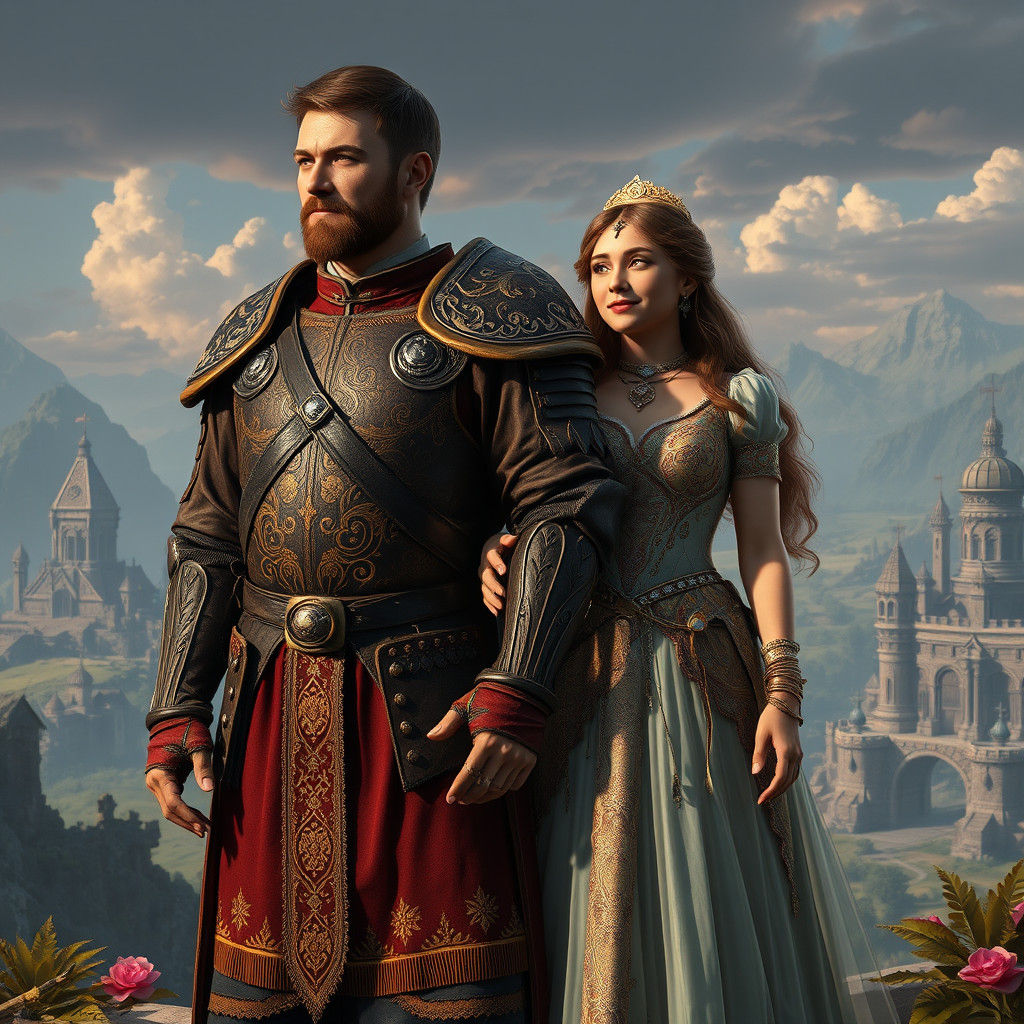 Medieval Soldier's Transformation in Ornate Finery