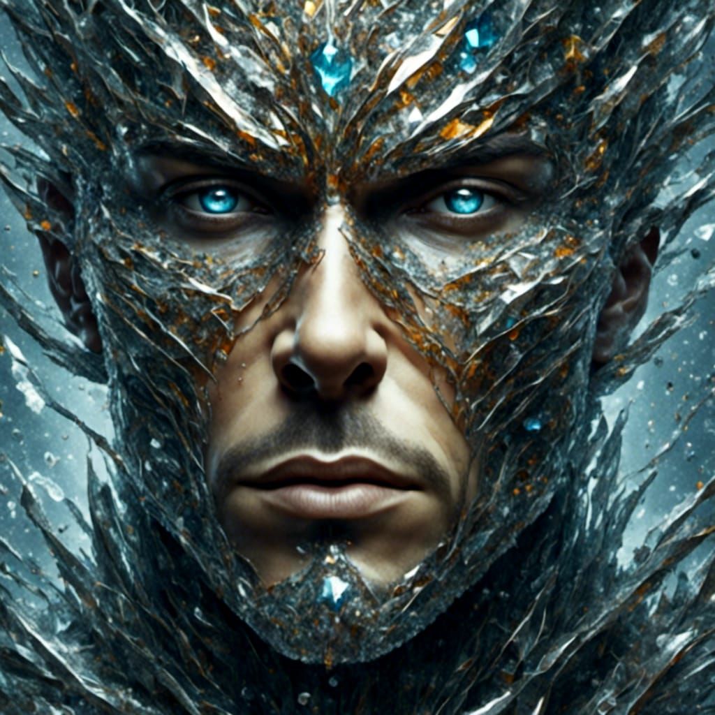 Hyperrealistic Eye Reflecting Winter Landscape