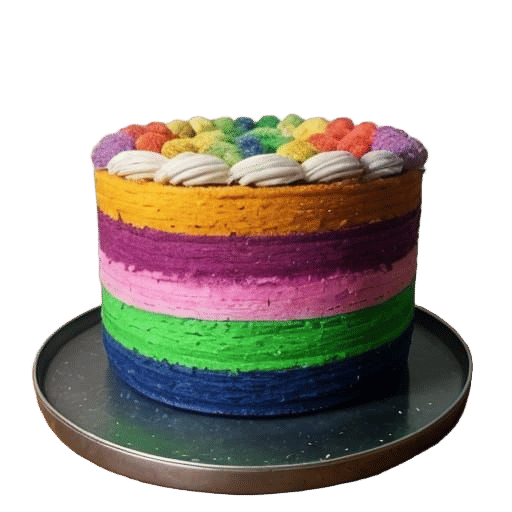 Vibrant Wool Rainbow Cake