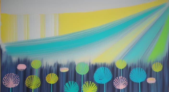 Abstract Color Field Painting with Wild Brushstrokes