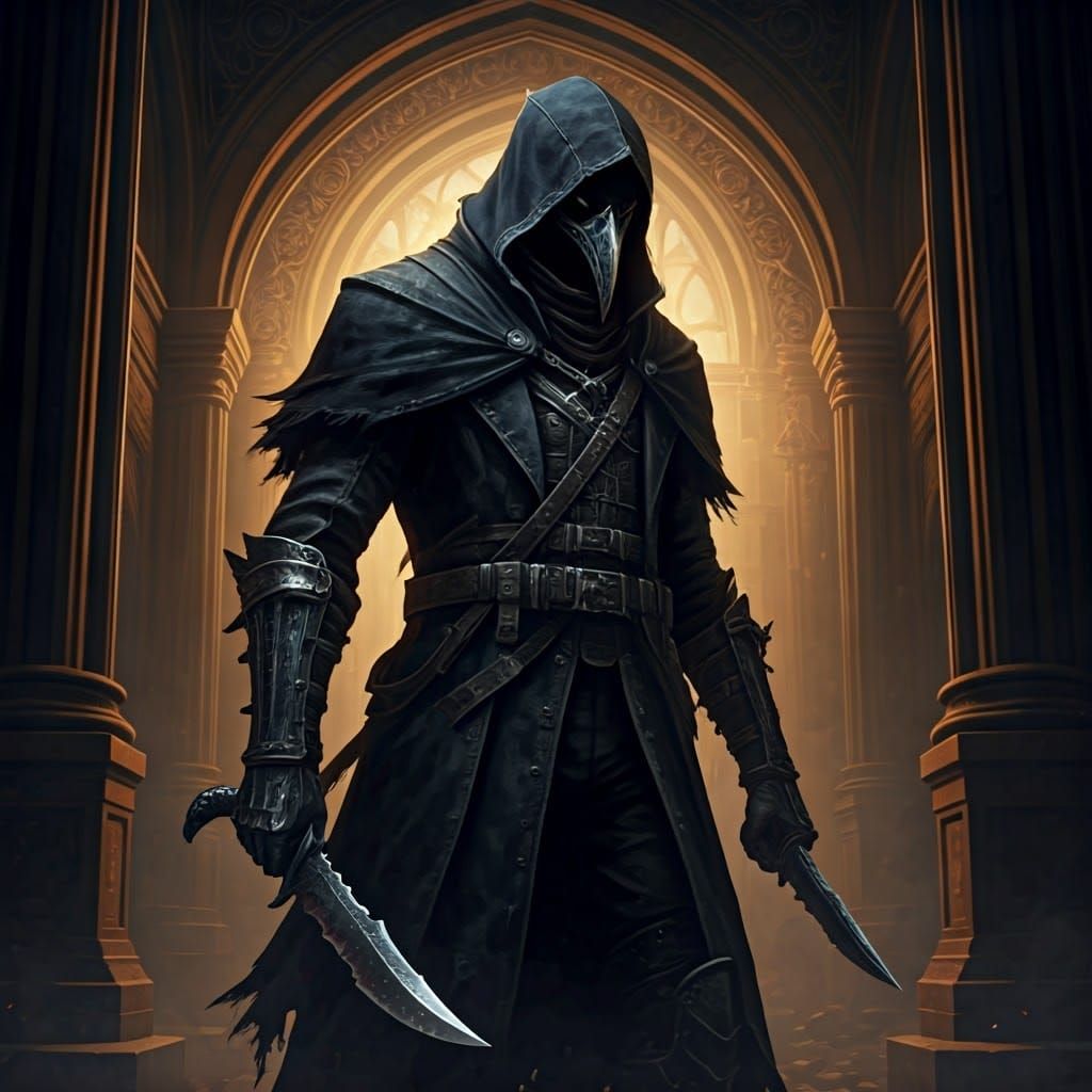 Mysterious Figure in Victorian City, Dark Fantasy Art