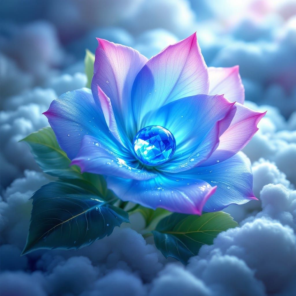 Enchanted Azure Bloom in Crystal Jewel