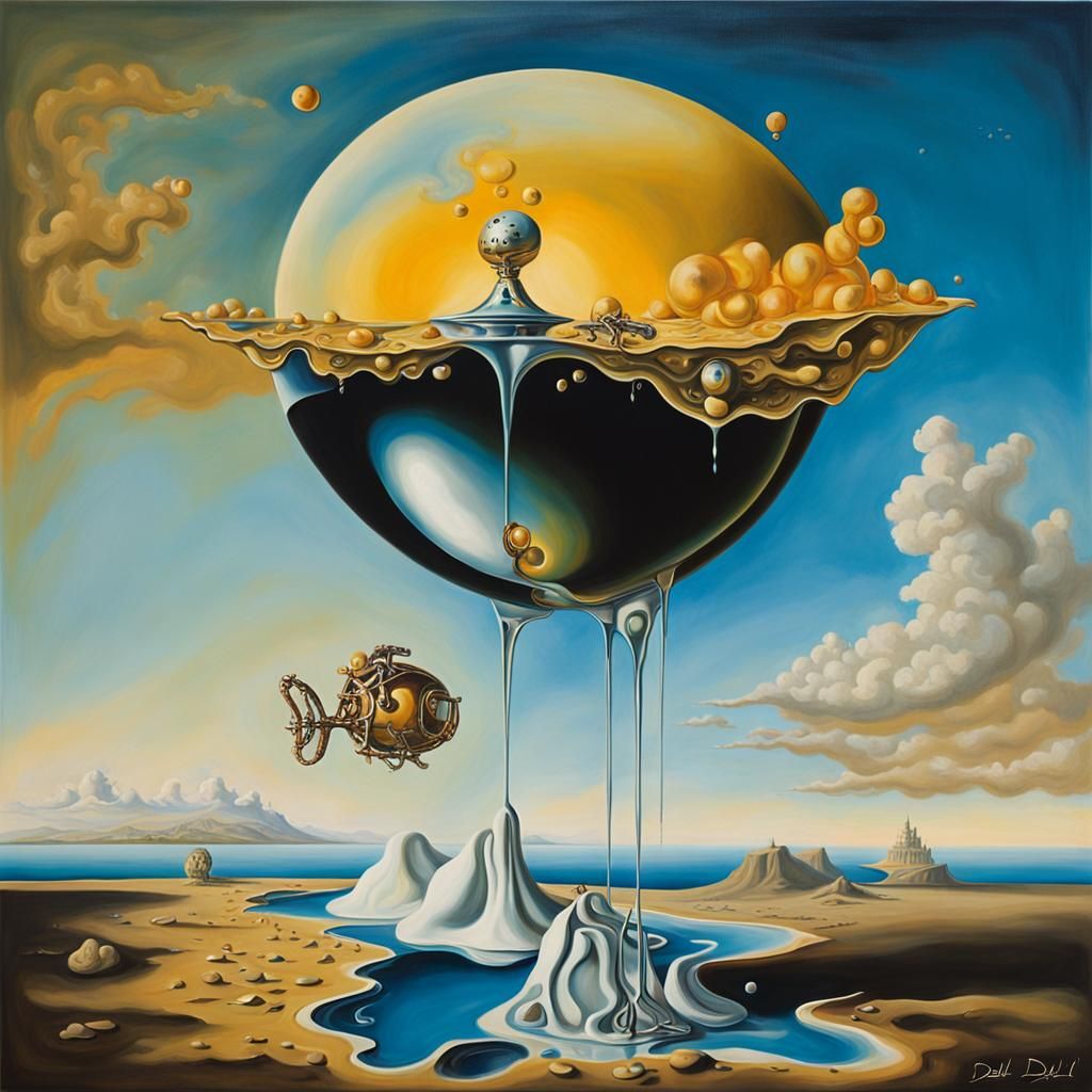 Surreal Oyster Pearl in Salvador Dali Style