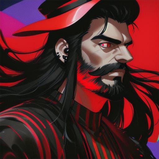 Psychedelic Pop Art Portrait with Neon Lights