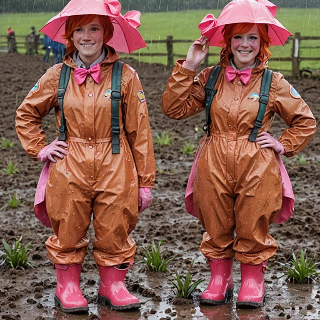 Applejack as Human in Rain Suit