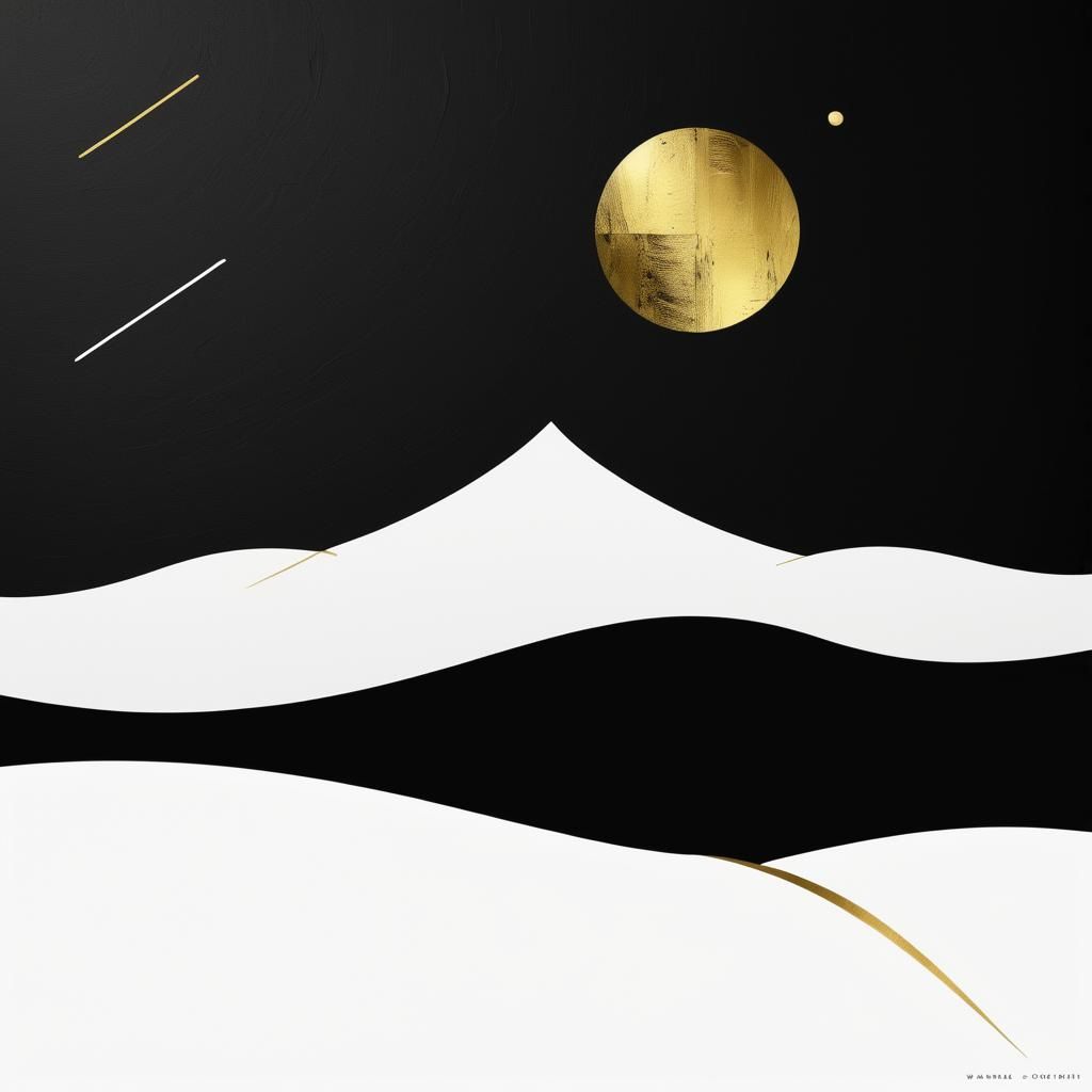 Minimalist Landscape Art with Geometric Shapes