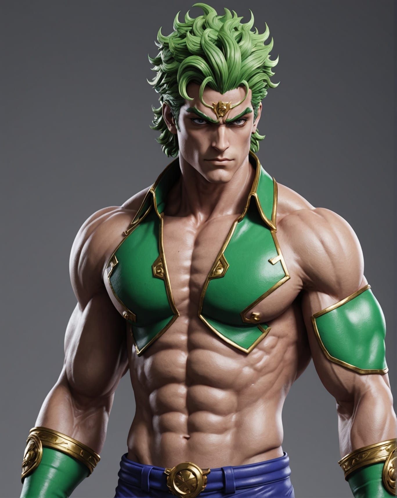 Hyperrealistic Pillar Man Portrait in 3D Anime Style