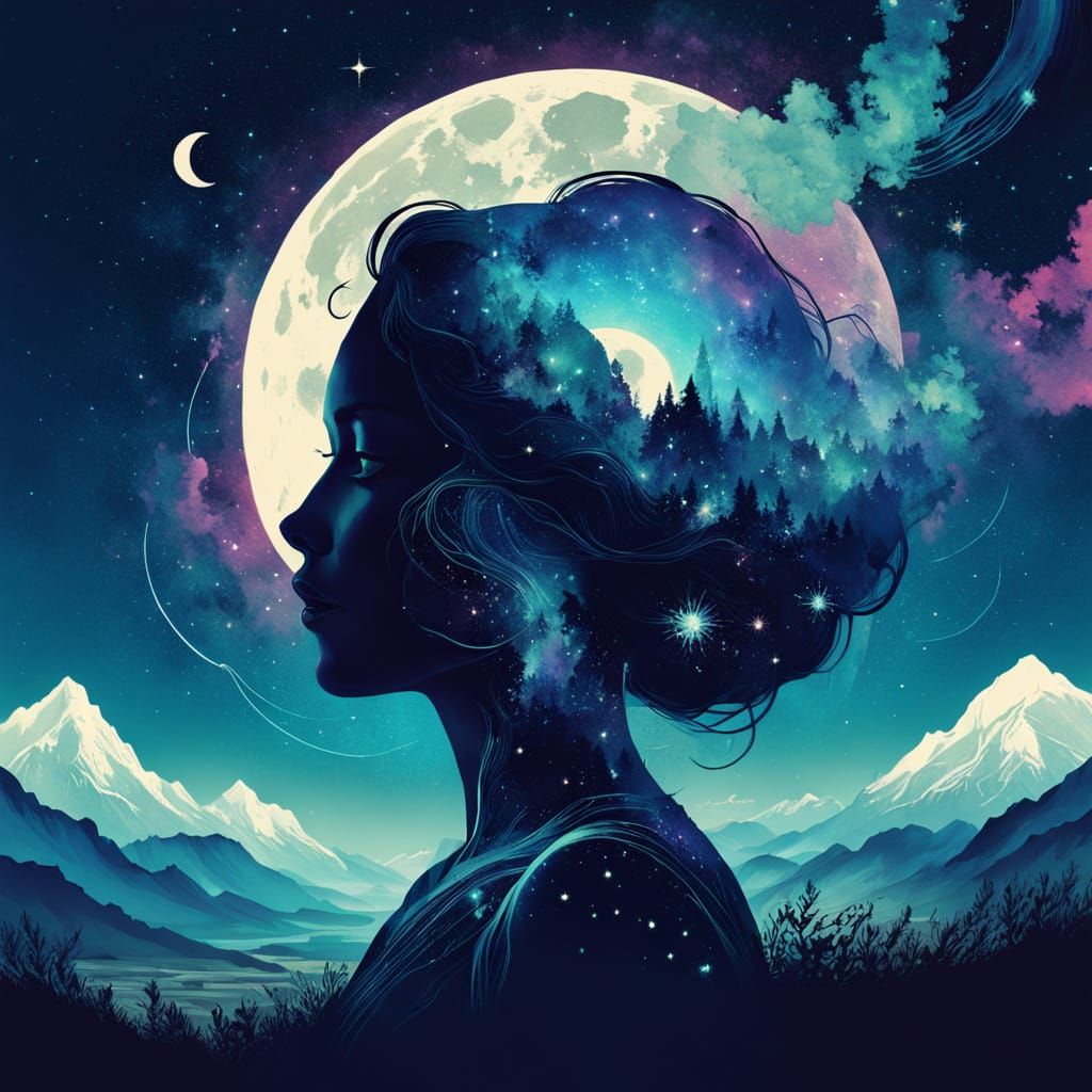 Surreal Celestial Landscape Unfolds as Moon Transforms into ...