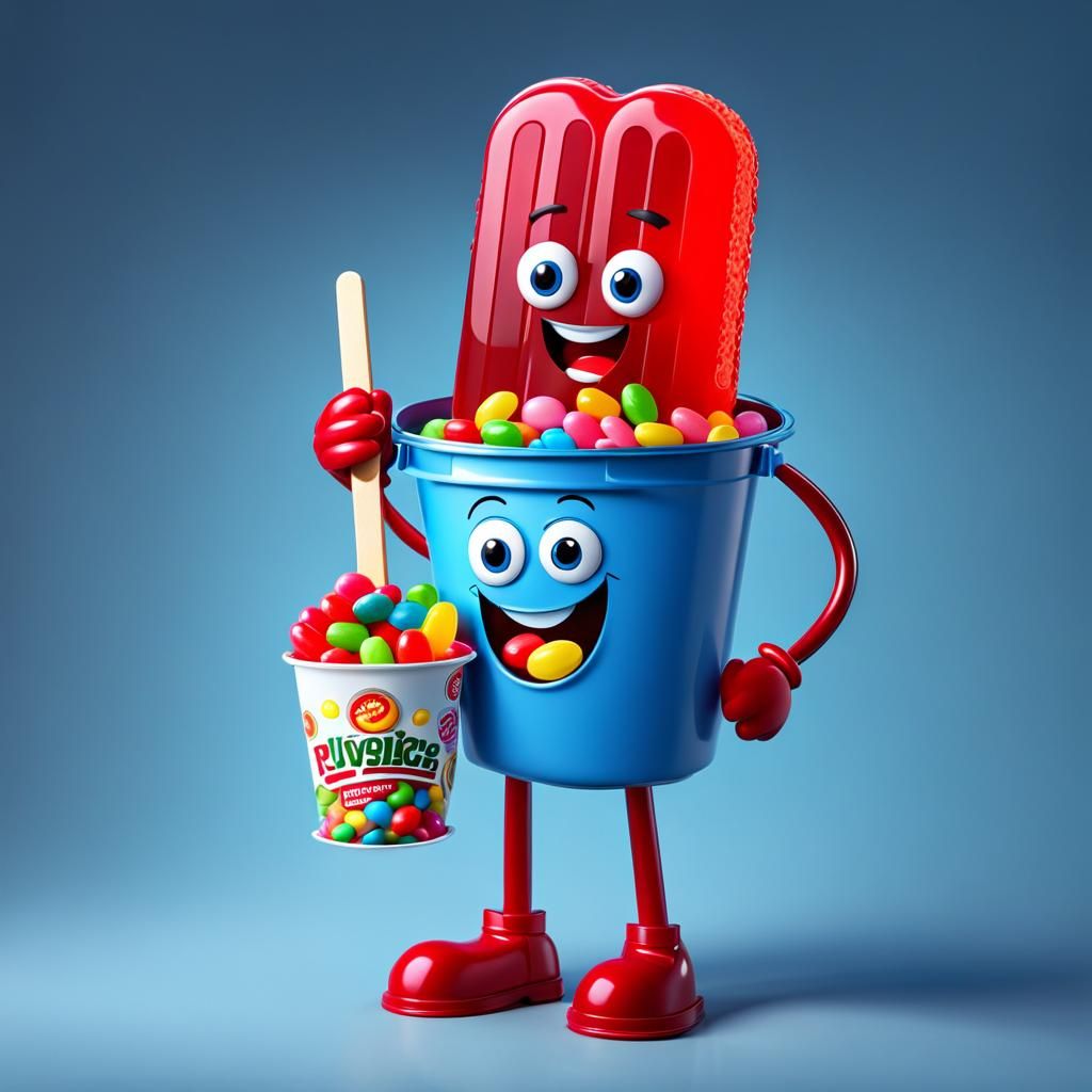 Popsicle Character with Jellybeans Digital Art