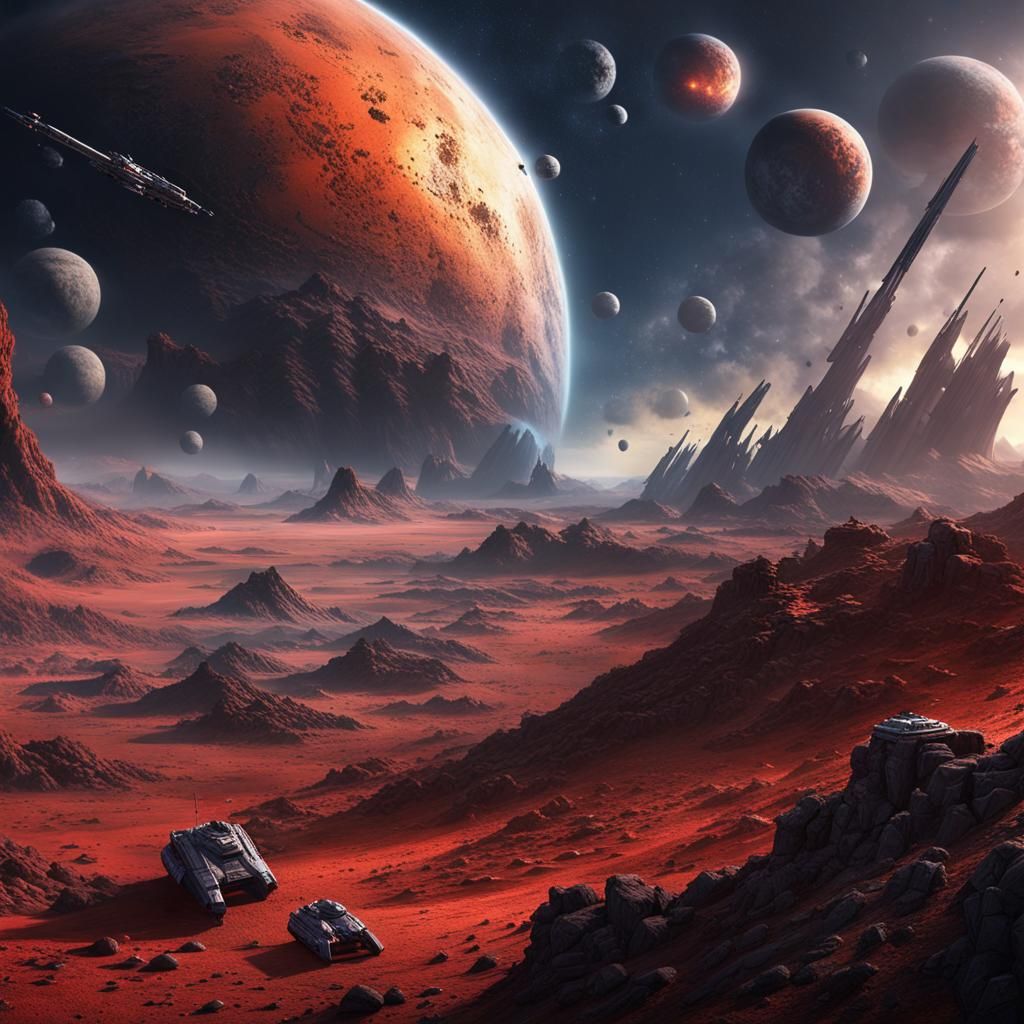 Galactic Warfare: A Sci-Fi Explosion of Color