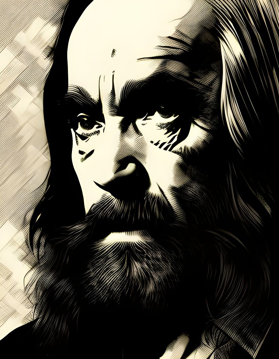 Charles Manson Portrait in Comic Book Style