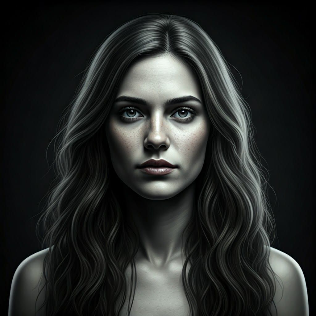 Vulnerable Female Form in Surreal Expression