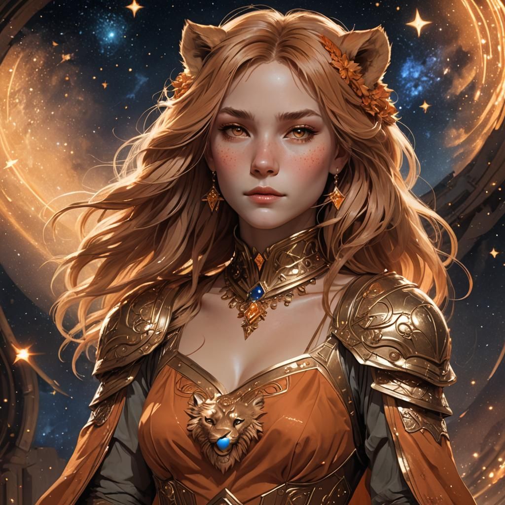 Leo Queen Portrait in Art Nouveau Style