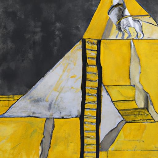 Anubis in Cheops Pyramid, Anselm Kiefer Style