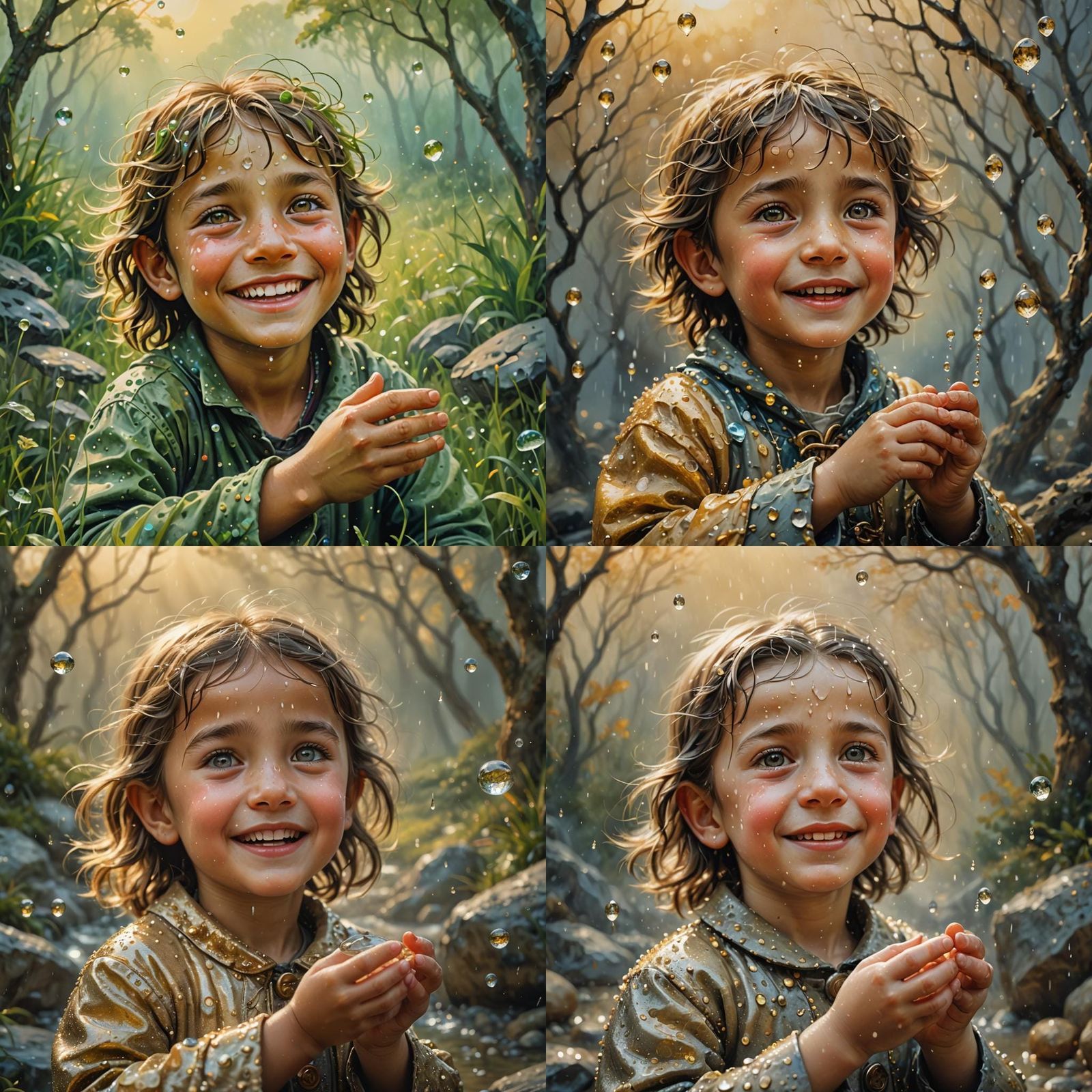 Dreamlike Surrealism: Happy Herder in Golden Light