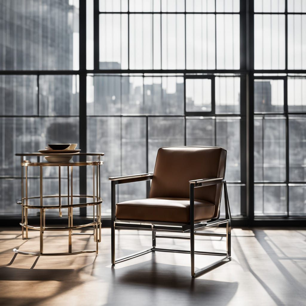 modernist steel-framed chair