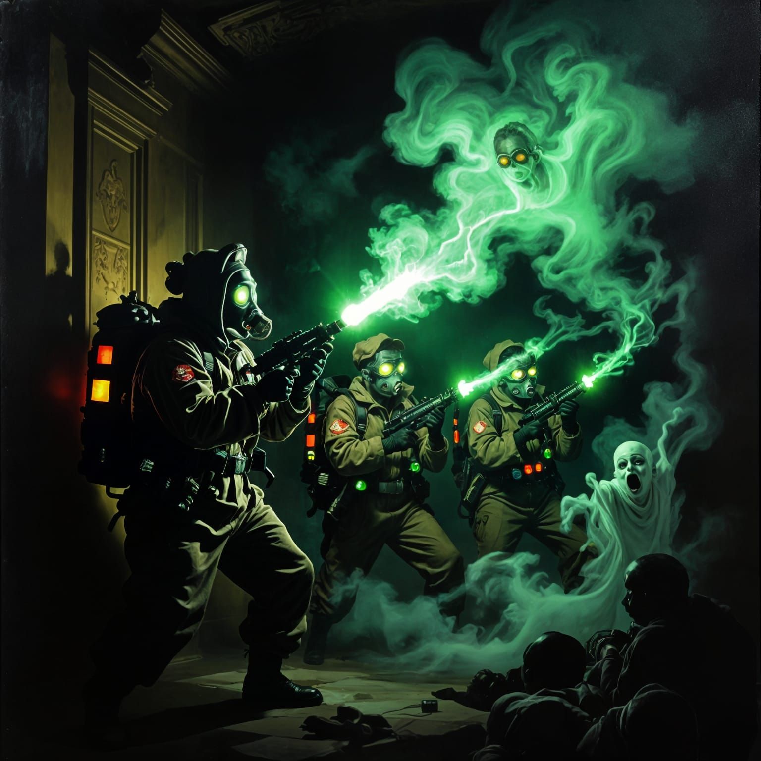 Ghostbusters in Caravaggio Style with Proton Packs