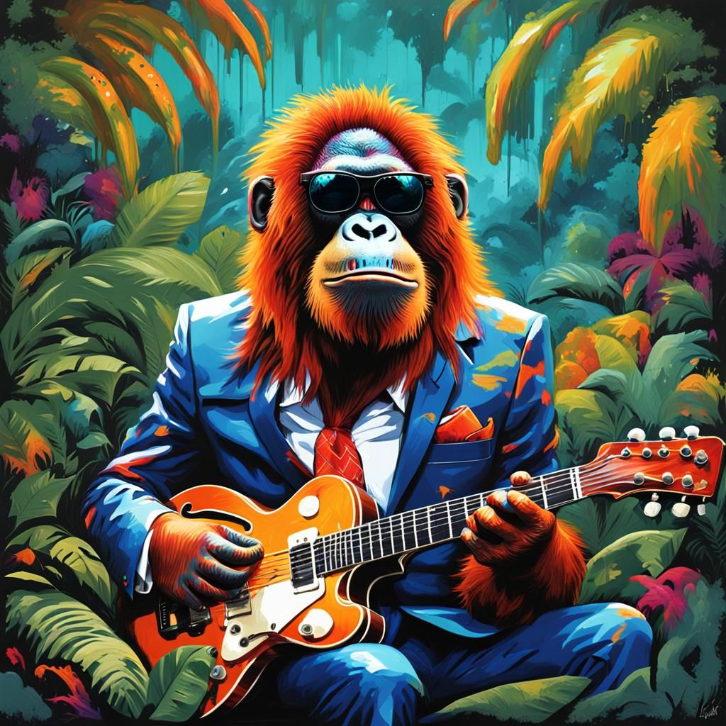 Orangutan Plays the Blues: Graffiti Street Art