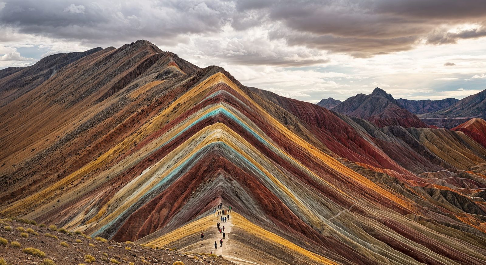 Peruvian Andes Mountains in Vibrant Color Palette
