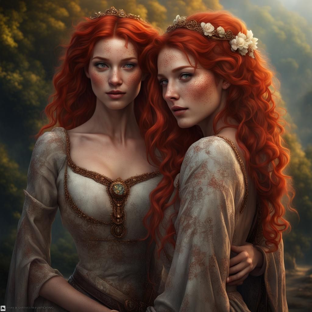 Voluptuous Redheads with Freckles: Fantasy Concept Art