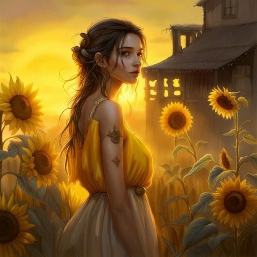 Woman in a Flower Field: A Celebration of Beauty