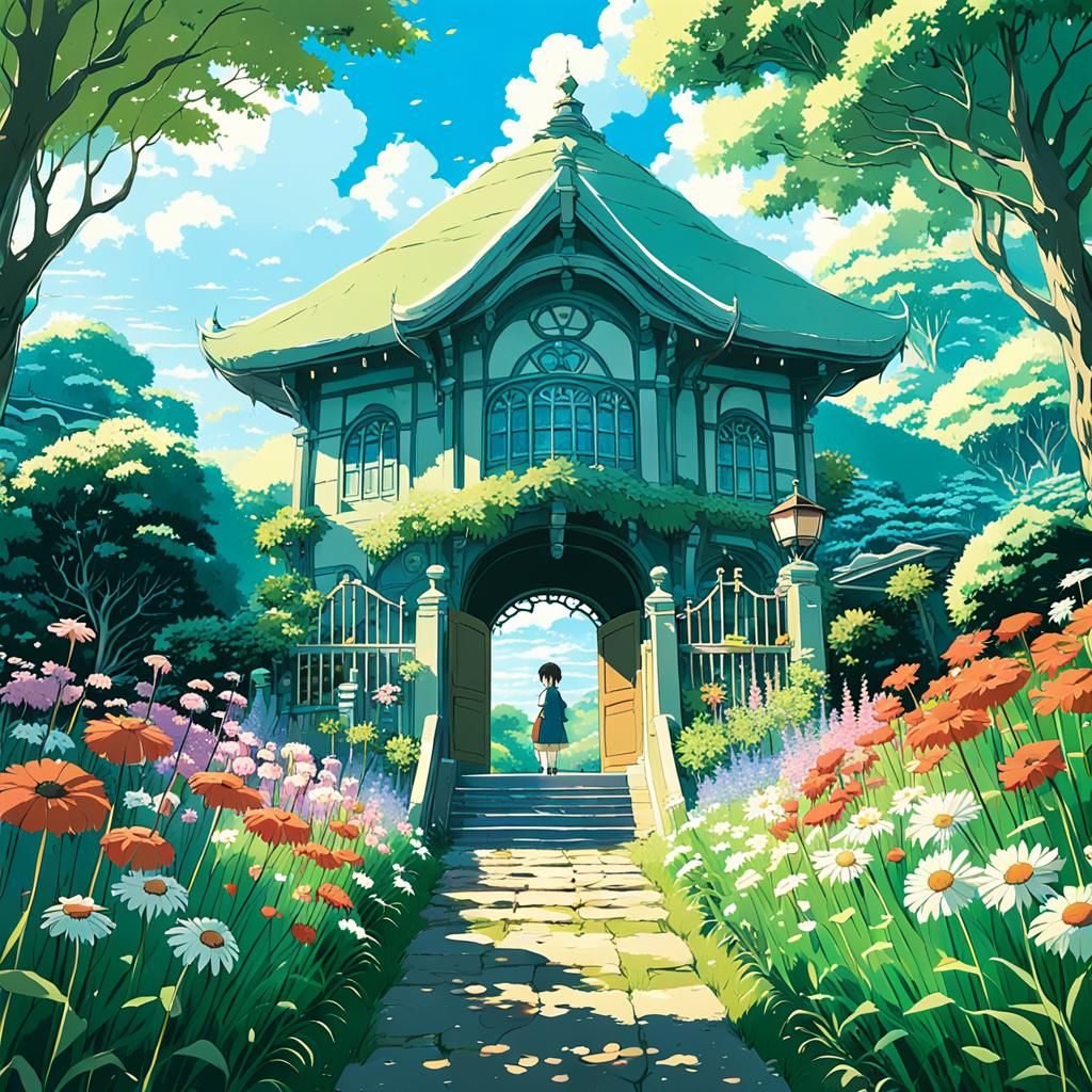 Secret Flower Garden in Anime Style