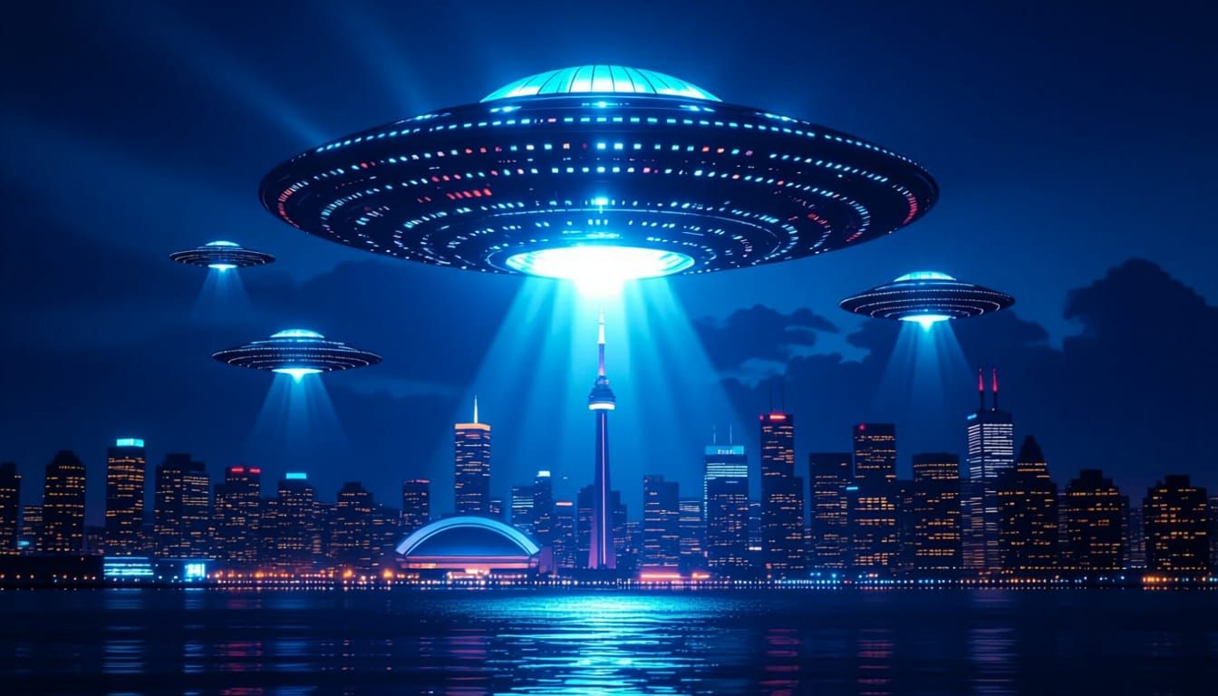 Massive UFOs Over Toronto Skyline, Sci-Fi Masterpiece
