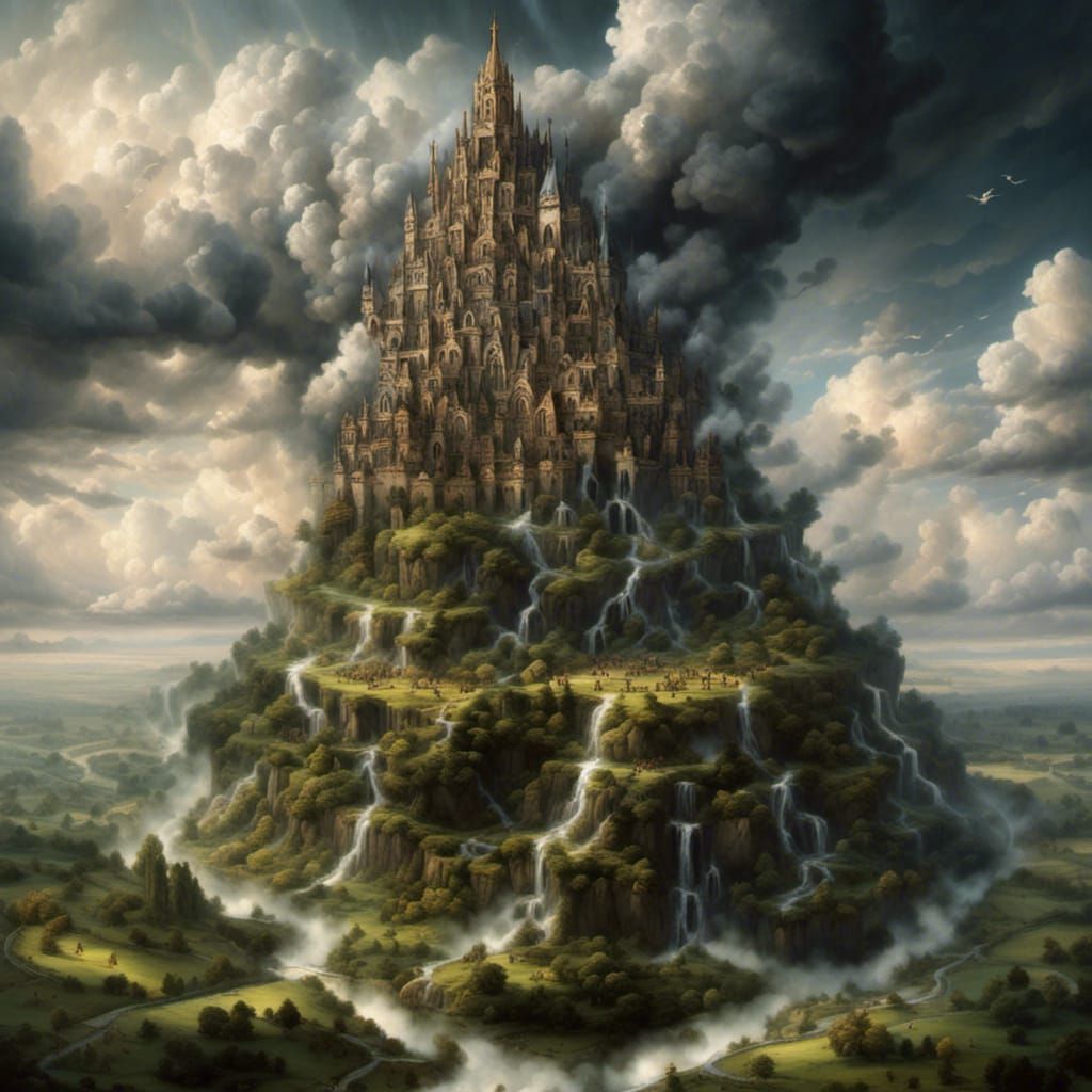 Dreamlike Sky with Swirling Clouds