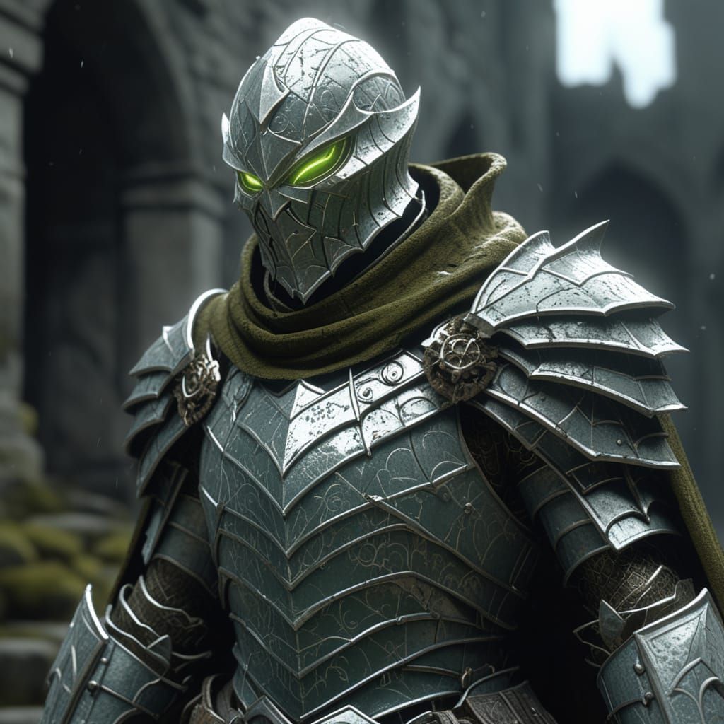 Crystal Spider Knight Concept Art in Goblin Academia Style