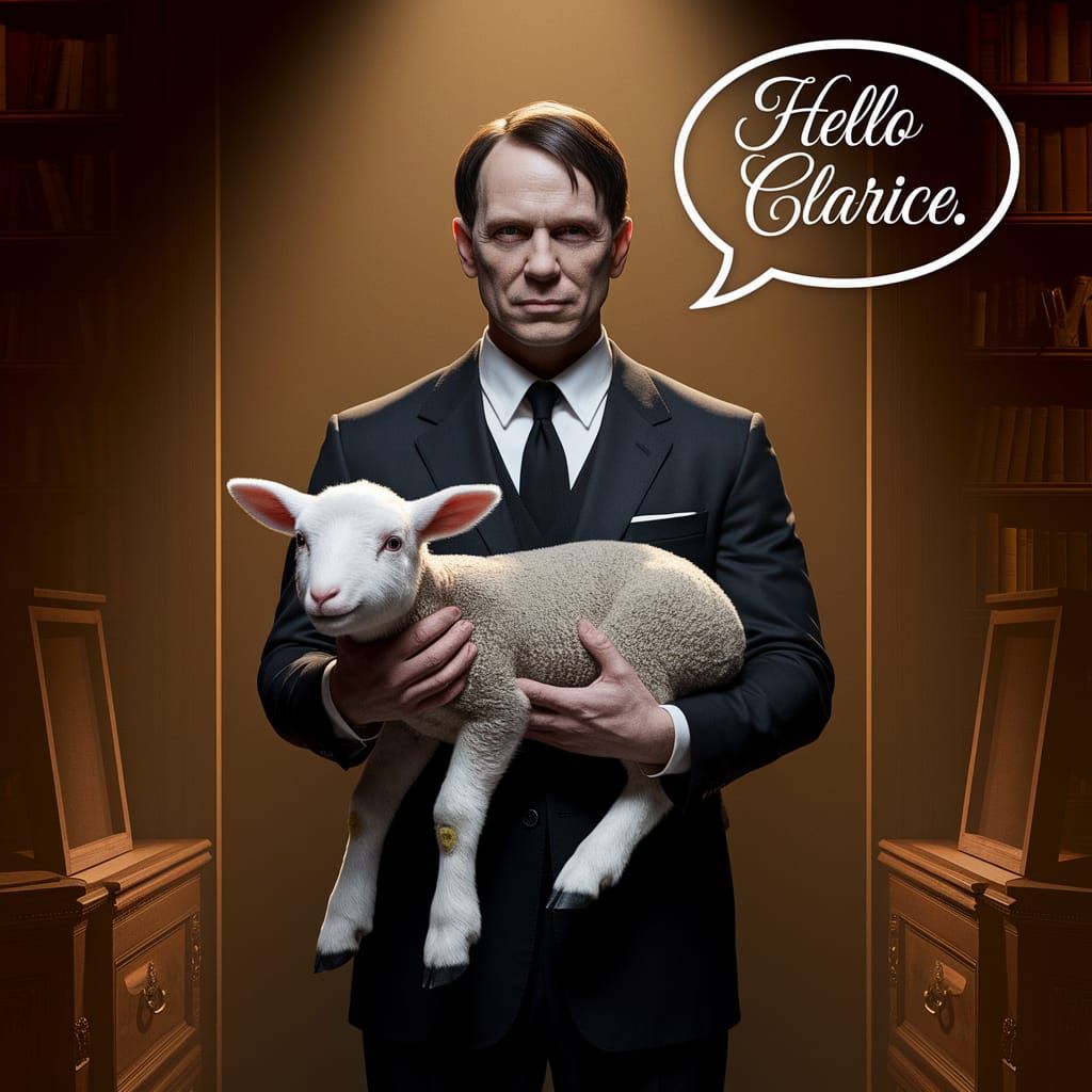 Hannibal Lecter Cradles Lamb Saying Hello Clarice