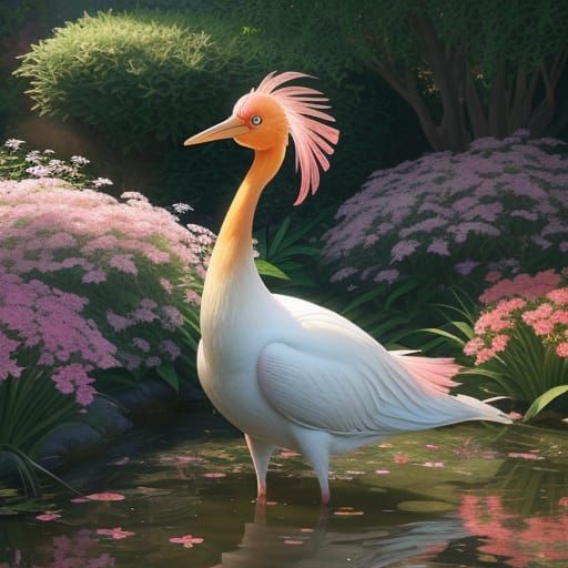 Goldfish Stork Hybrid in Ghibli Garden