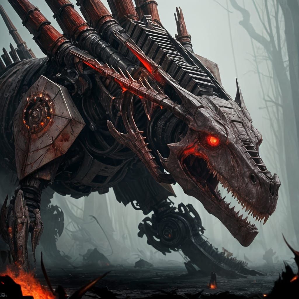 Biomechanical Ivory Mech with Bone Turrets