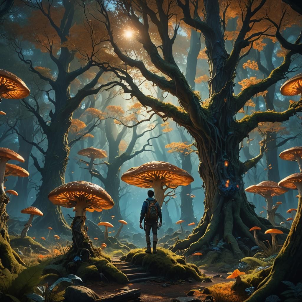 Jaden in Mystical Forest: Cinematic Fantasy Art
