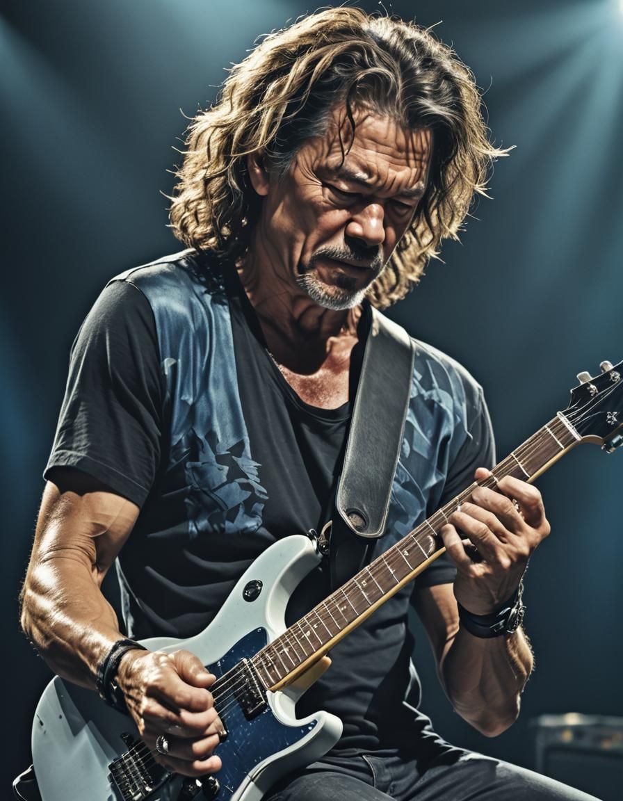 Eddie Van Halen Guitar Solo: Hyper-Realistic Digital Art