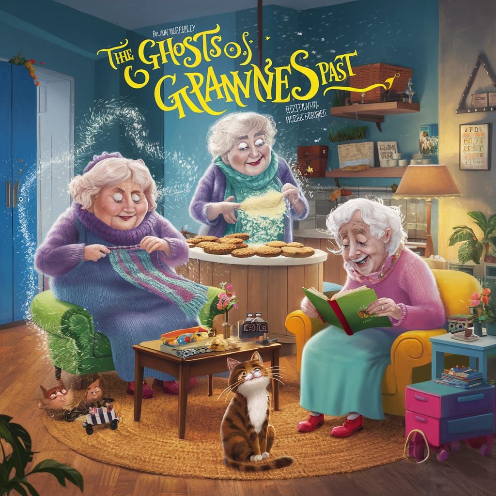 Ghosts of Grannies Past: Whimsical Comedy Movie Poster