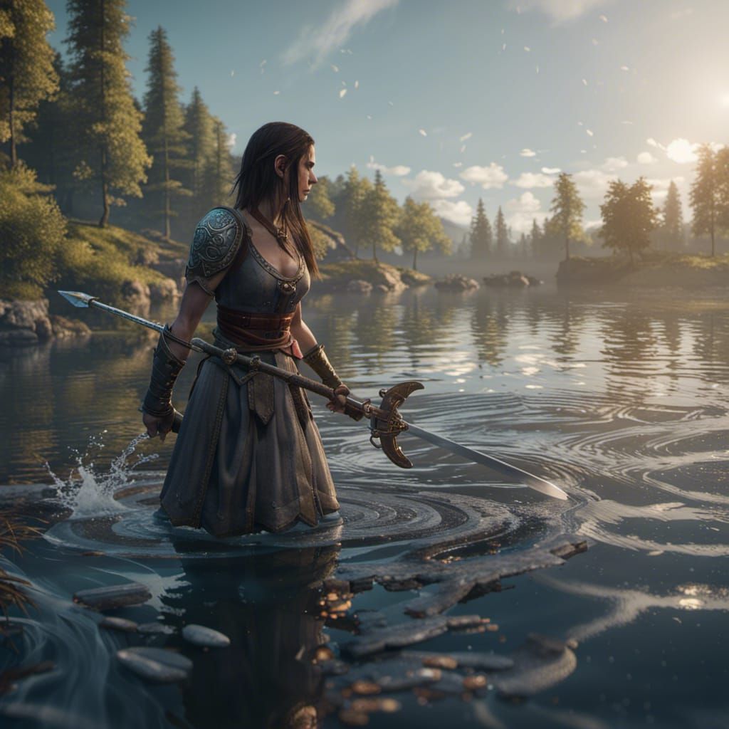 Girl with Water Sword: 3D Game Cinematic