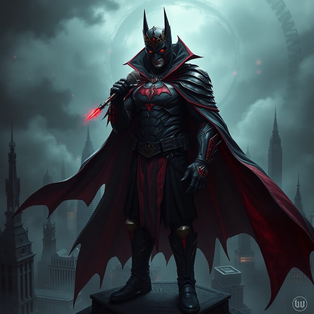Dark Fusion: Dracula Batman as Cyberpunk Rapper