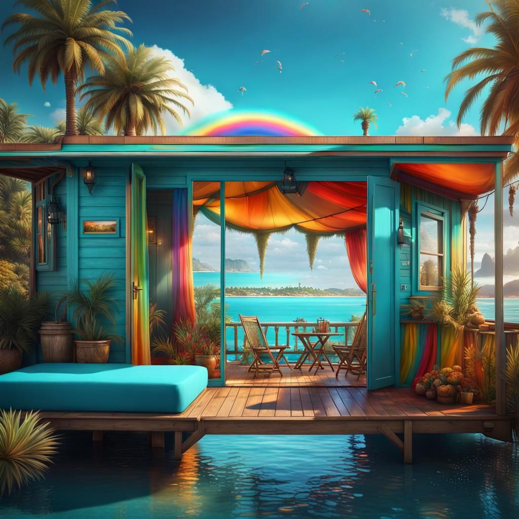 Bungalow  luxeux ouvert sur le lagon