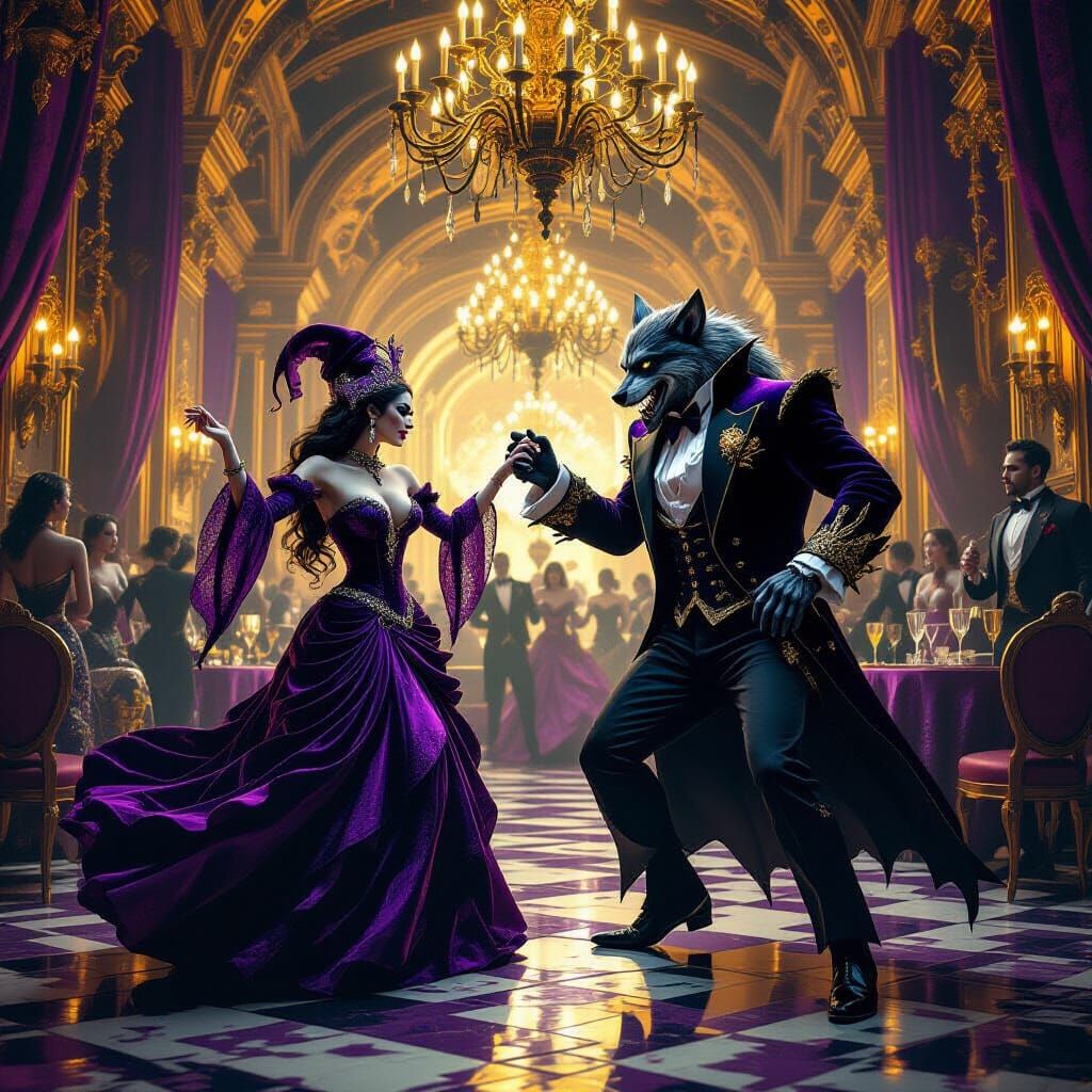 Haunted New Year's Ball with Dracula and Werewolf