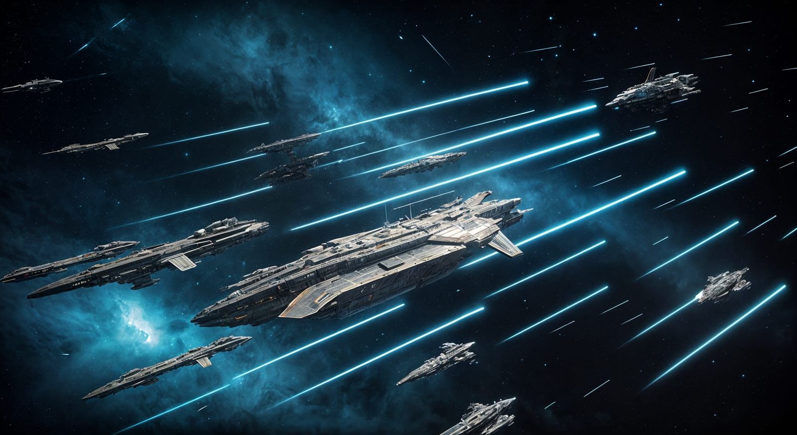 Spectacular Starship Battle in Deep Space